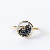 Core Round Black Diamond Shaker Ring