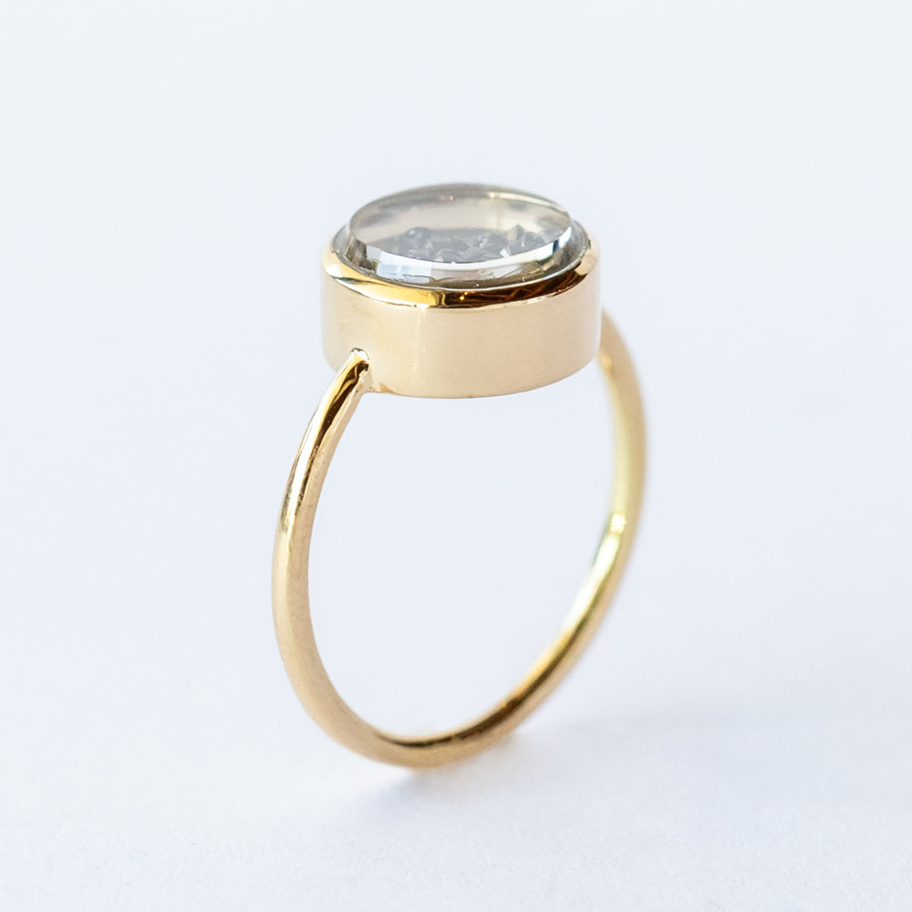 Core Round Black Diamond Shaker Ring
