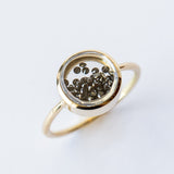 Core Round Black Diamond Shaker Ring