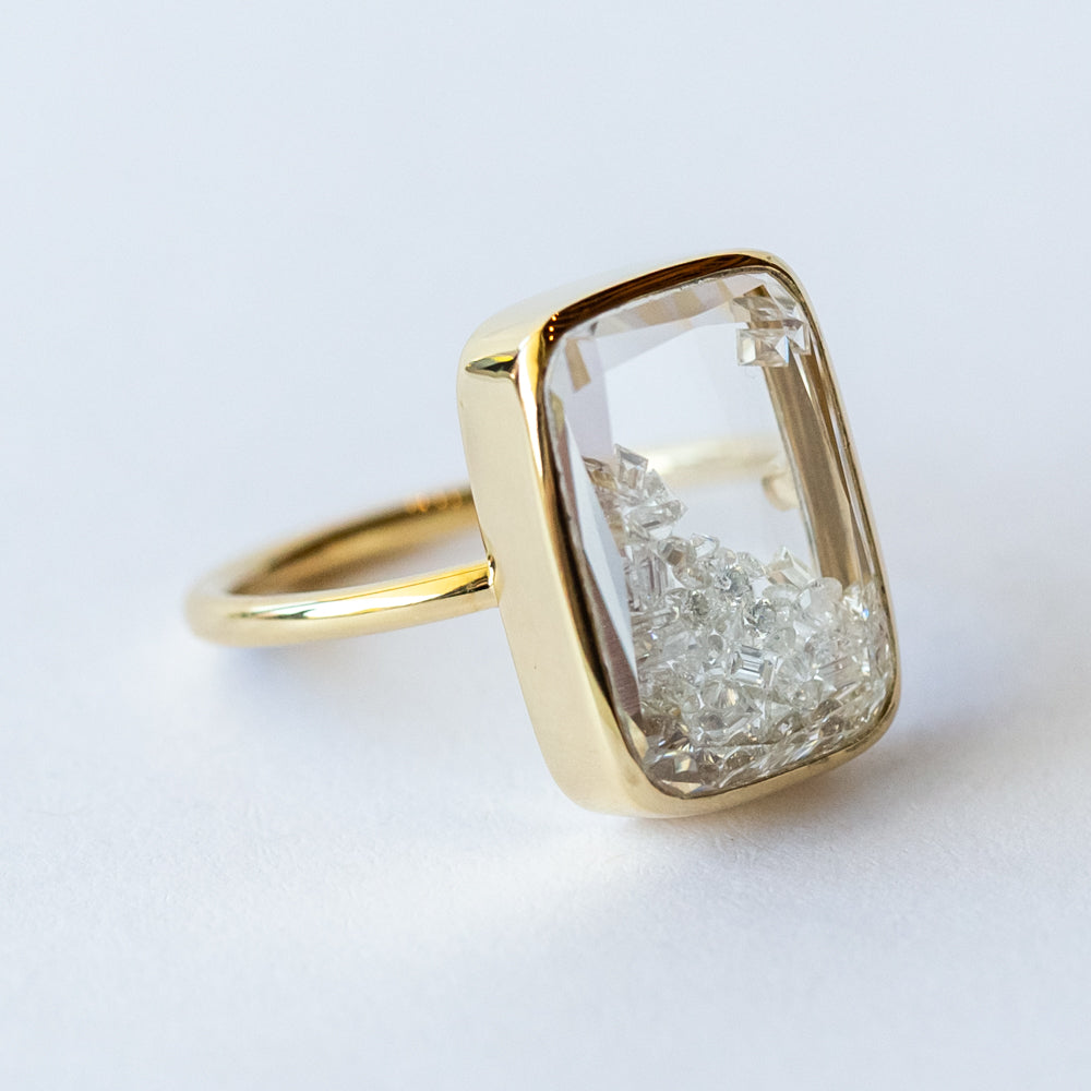 Ten Fourteen Diamond Shaker Ring