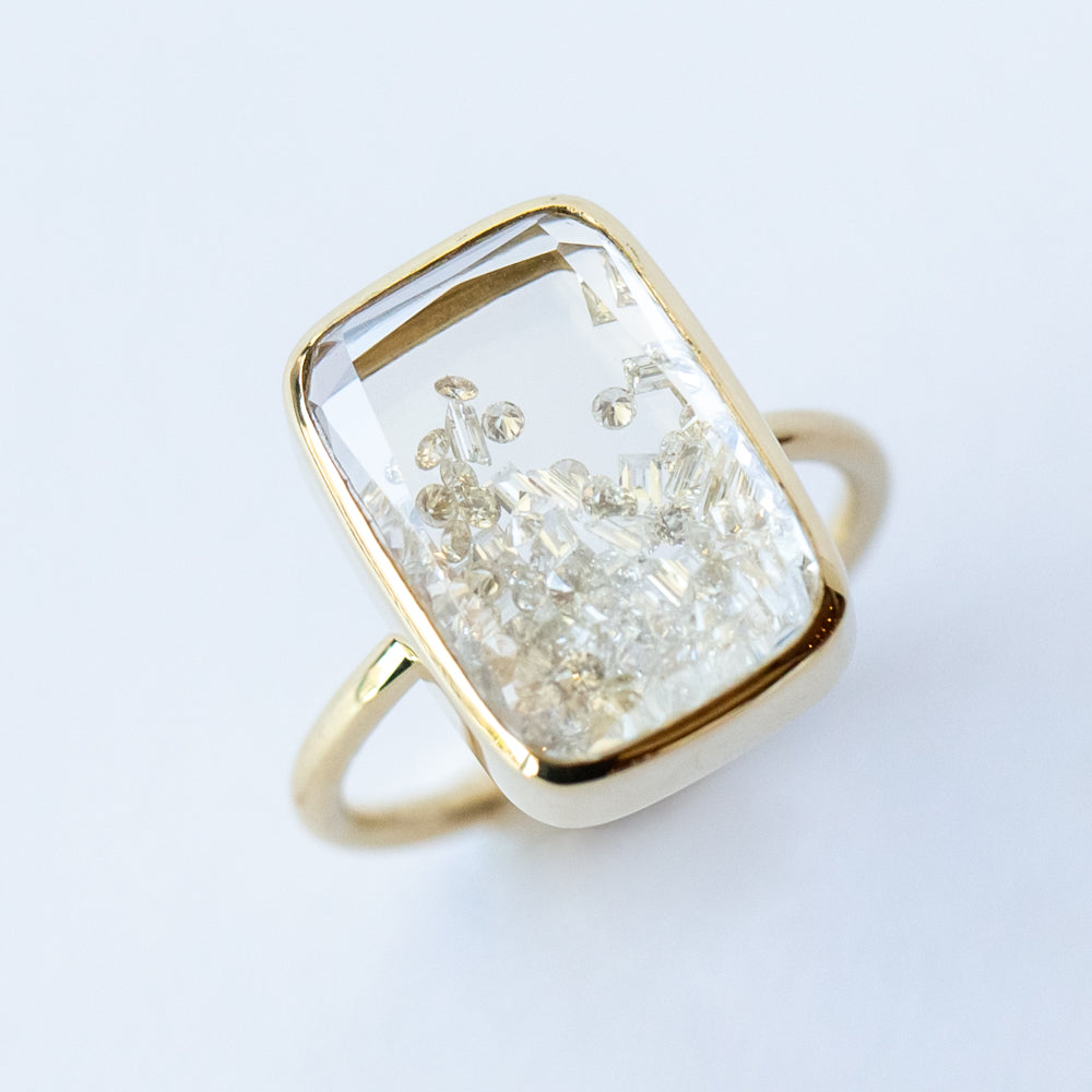 Ten Fourteen Diamond Shaker Ring