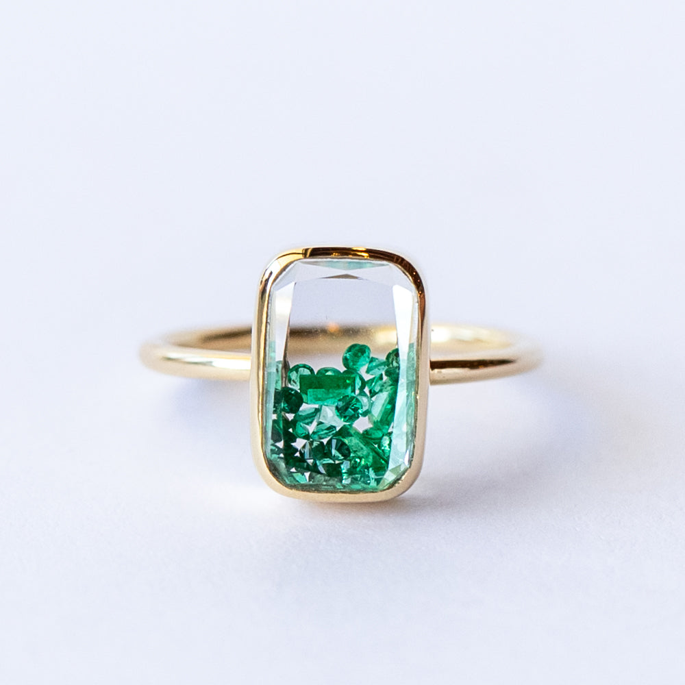 Ten Fourteen Petite Emerald Ring