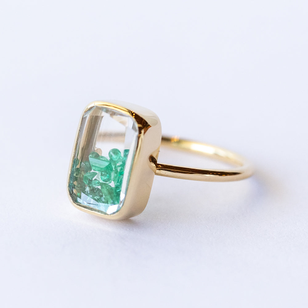 Ten Fourteen Petite Emerald Ring