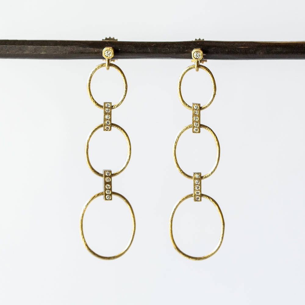 Alba Triple Oval Drop Earrings