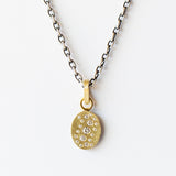 Aria Small Gold Oval Diamond Pendant