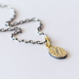 Aria Small Gold Oval Diamond Pendant