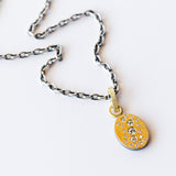 Aria Small Gold Oval Diamond Pendant