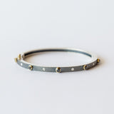 Junia 4mm Black and White Diamond Bangle