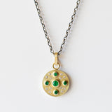 Junia Round Luxe Emerald and Diamond Necklace