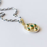 Junia Round Luxe Emerald and Diamond Necklace