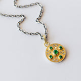 Junia Round Luxe Emerald and Diamond Necklace