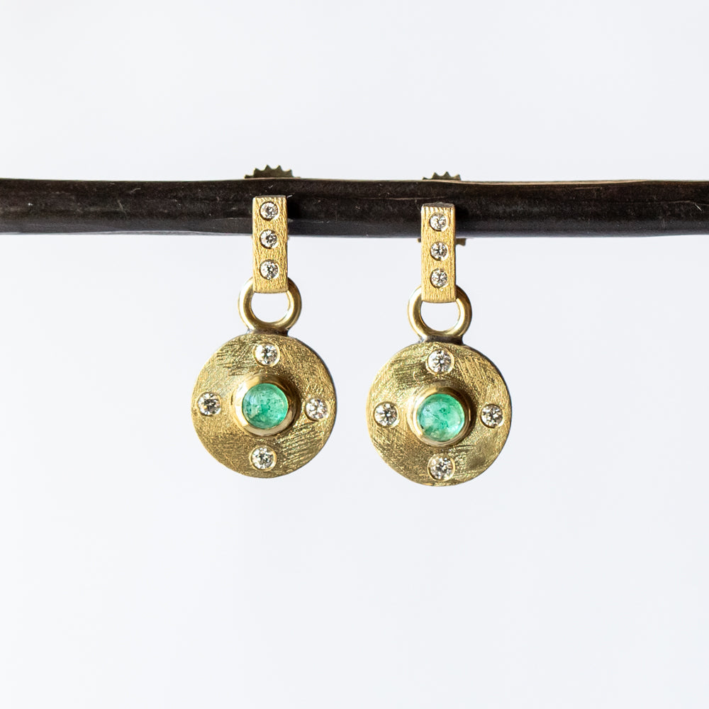 Porto Emerald and Diamond Drop Earrings