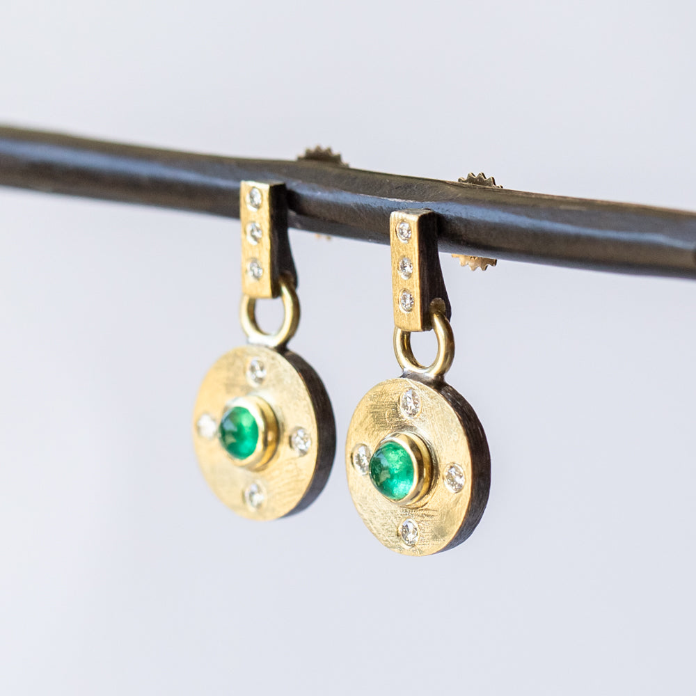 Porto Emerald and Diamond Drop Earrings