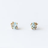 Ruth Tomlinson | Aquamarine and Diamond Encrusted Stud Earrings