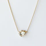Aquamarine and Diamond Encrusted Pendant Necklace