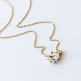 Aquamarine and Diamond Encrusted Pendant Necklace
