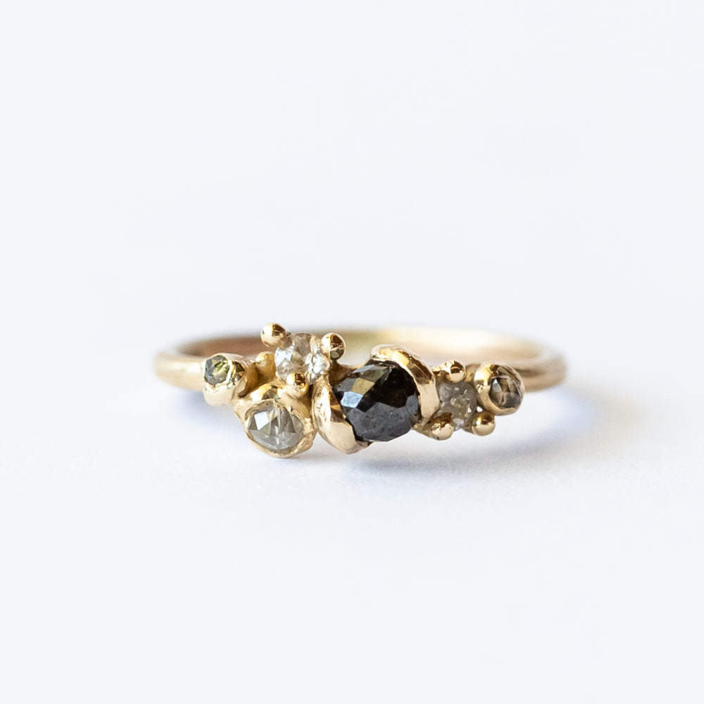 Ruth Tomlinson | Rose Cut Cognac Diamond Cluster Ring