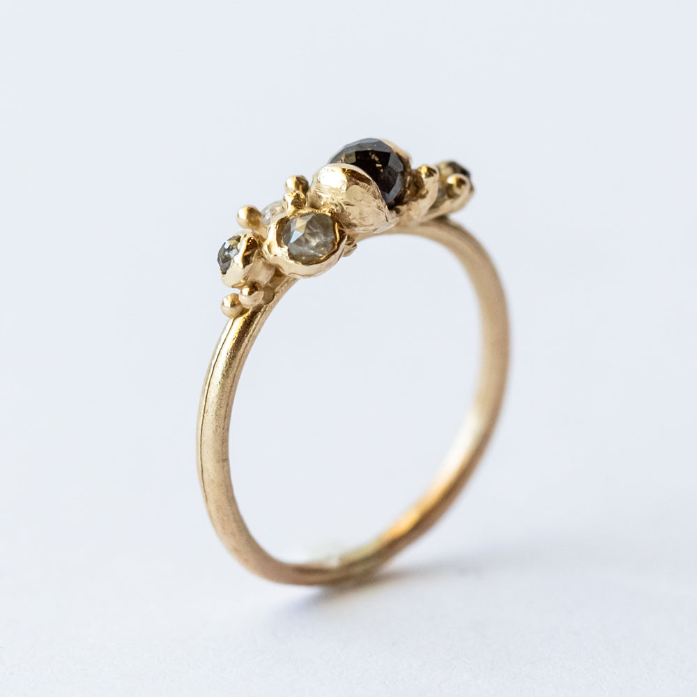 Ruth Tomlinson | Rose Cut Cognac Diamond Cluster Ring