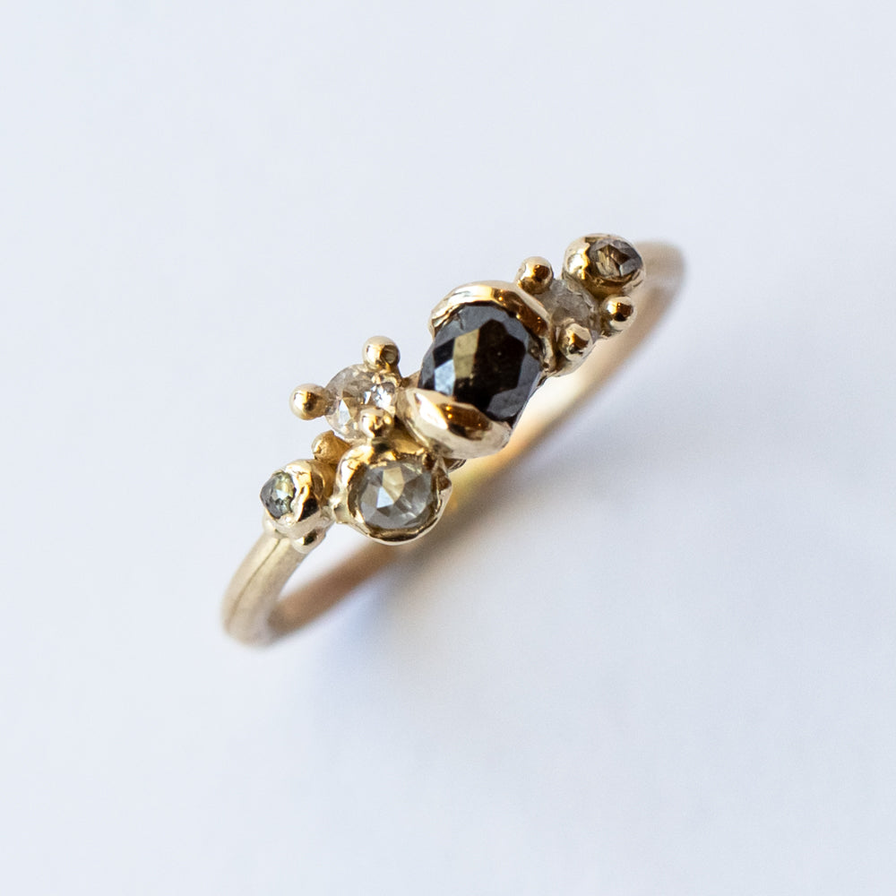Ruth Tomlinson | Rose Cut Cognac Diamond Cluster Ring