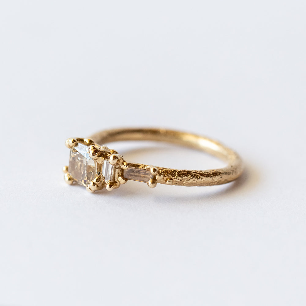 Champagne Diamond Radiant Cluster Ring