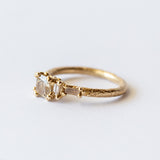 Champagne Diamond Radiant Cluster Ring