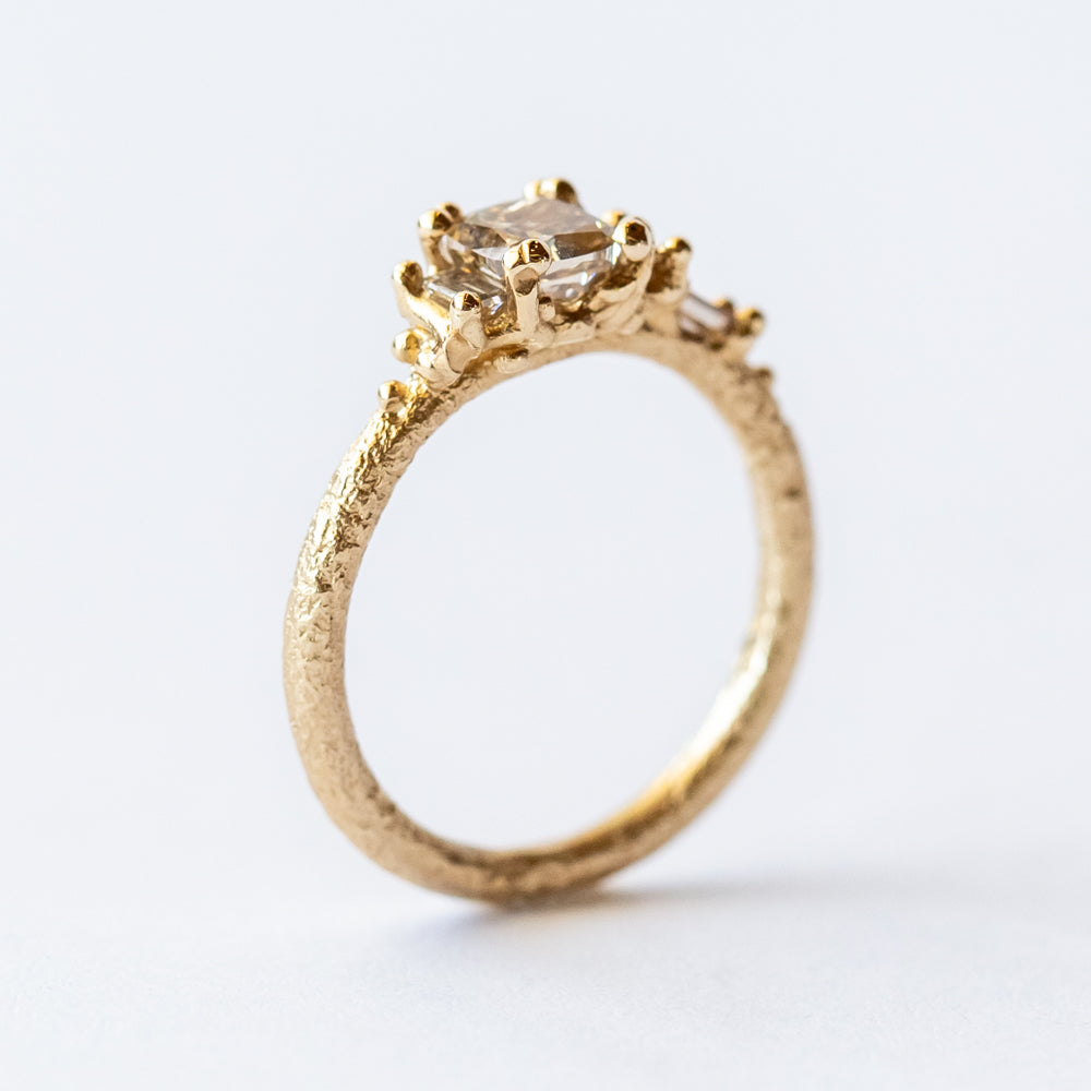 Champagne Diamond Radiant Cluster Ring