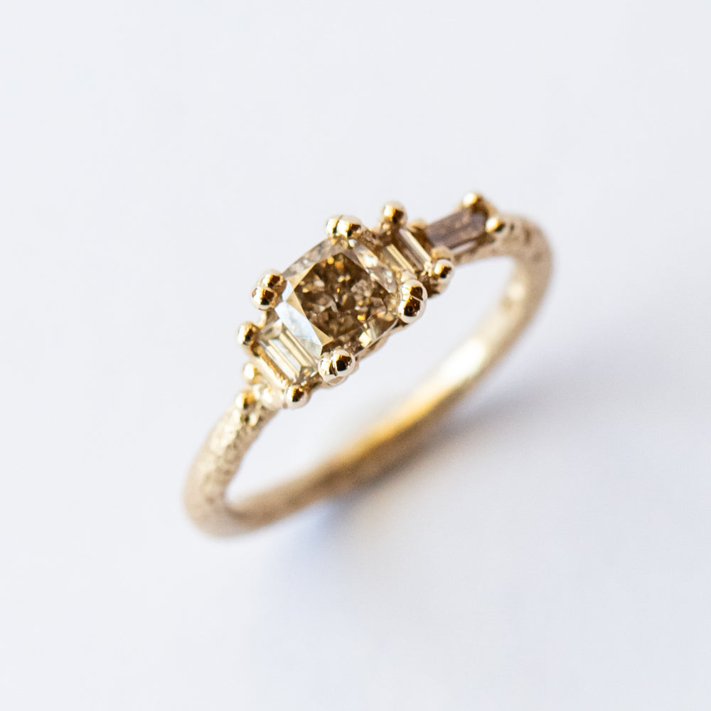 Champagne Diamond Radiant Cluster Ring
