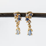 Asymmetric Sapphire Encrusted Drop Earrings