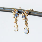 Asymmetric Sapphire Encrusted Drop Earrings