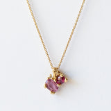 Ruby and Pink Sapphire Cluster Pendant Necklace