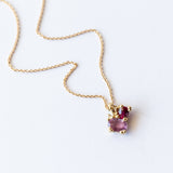 Ruby and Pink Sapphire Cluster Pendant Necklace