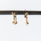 Ruth Tomlinson | Small Sapphire and Diamond Encrusted Gold Hoop Earrings