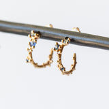 Ruth Tomlinson | Small Sapphire and Diamond Encrusted Gold Hoop Earrings