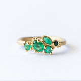 Mixed Cut Emerald Cluster Ring
