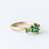 Mixed Cut Emerald Cluster Ring