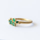Mixed Cut Emerald Cluster Ring