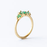 Mixed Cut Emerald Cluster Ring