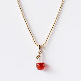 Cherry Baby Agate and Diamond Charm
