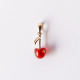 Cherry Baby Agate and Diamond Charm