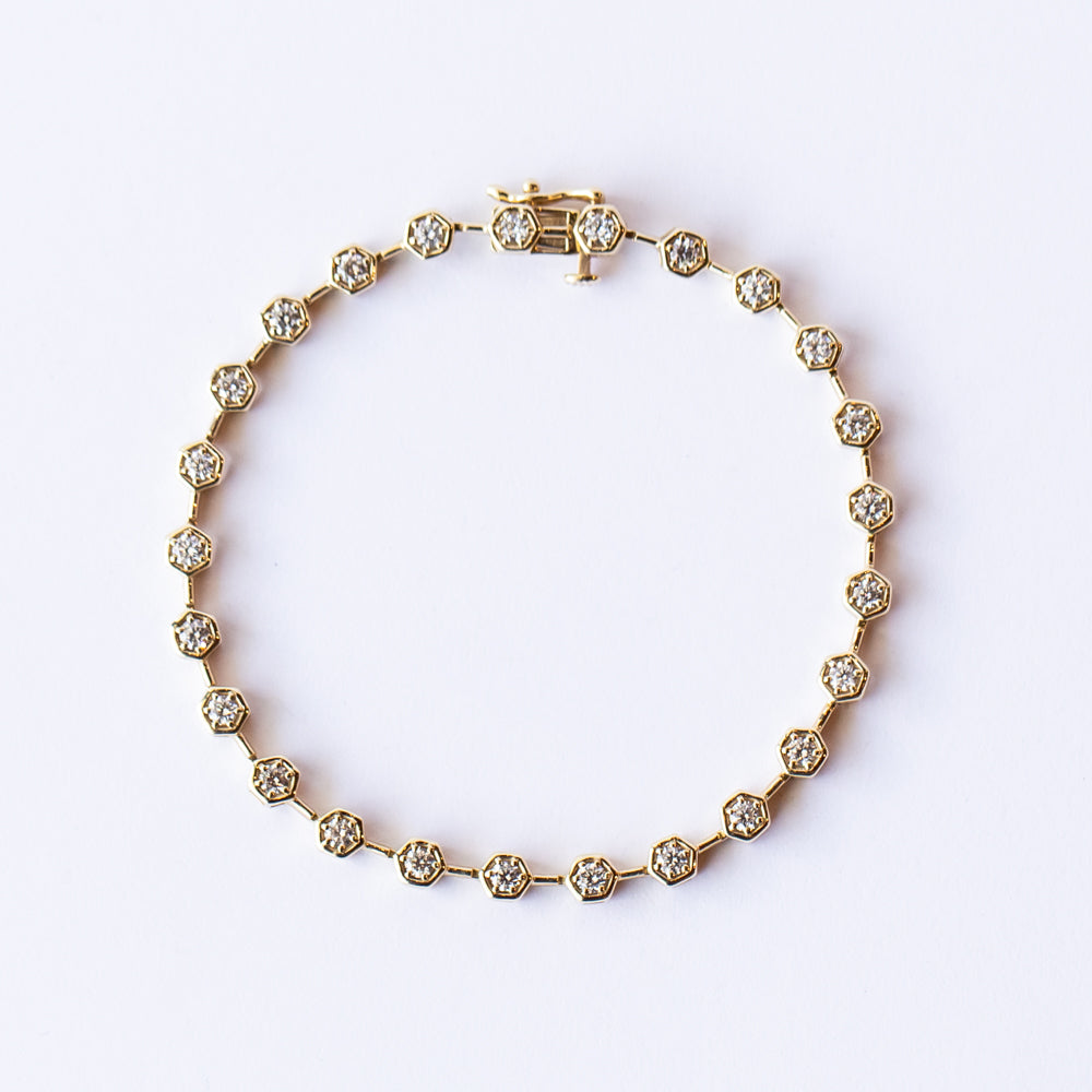 Diamond Hex Tennis Bracelet