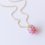 Pink Opal and Garnet Strawberry Necklace