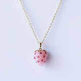 Pink Opal and Garnet Strawberry Necklace