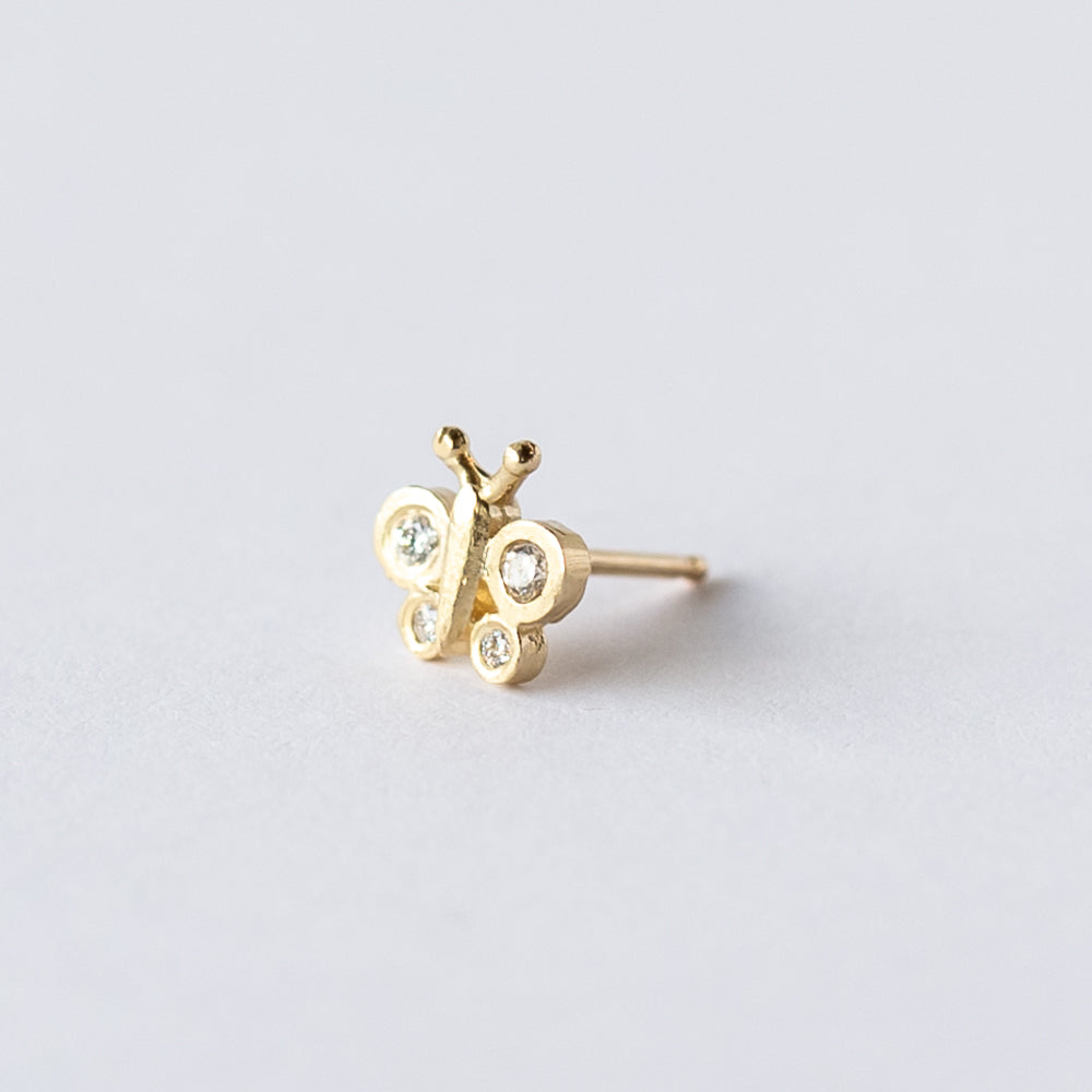 Victoria Cunningham | Butterfly Diamond Stud Earring (Single)