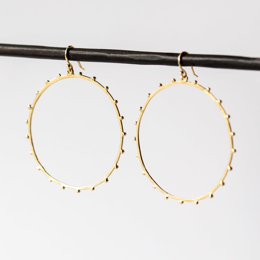 Victoria Cunningham | Large Beaded Edge Hoop Earrings