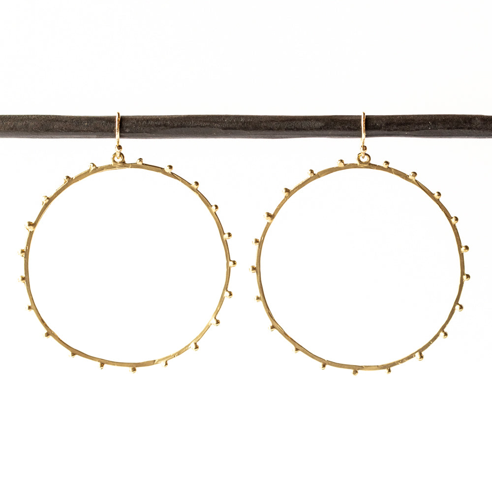 Victoria Cunningham | Large Beaded Edge Hoop Earrings