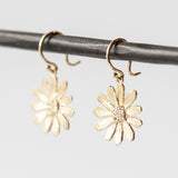 Victoria Cunningham | Medium Daisy Drop Earrings with Pave Diamonds