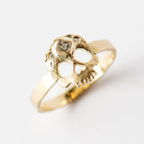 Victoria Cunningham | Skull Ring with Princess Cut Diamond