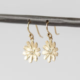 Victoria Cunningham | Small Daisy Drop Earrings with Pave Diamonds