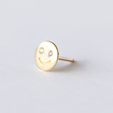 Victoria Cunningham | Smiley Face Stud Earring with Diamond (Single)