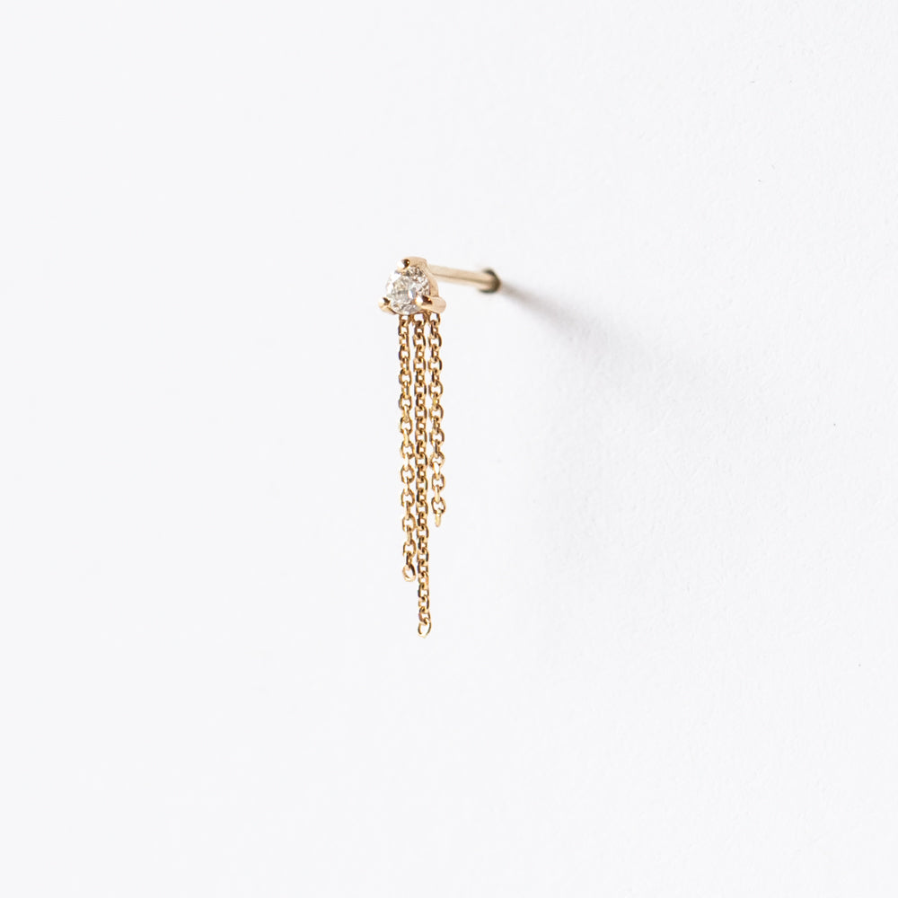 Wwake | Diamond Mist Fringe Earring (Single)